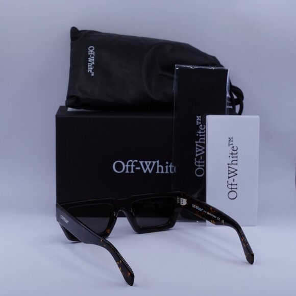 Off-White OERI129 MANCHESTER 6007 Rectangle Sunglasses – Havana/Grey - Picture 6 of 9